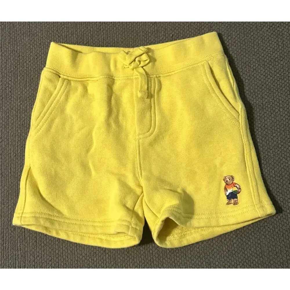 Infant Boys Girls RALPH LAUREN Bear W/ Beach Ball Knit Shorts 18M *B5